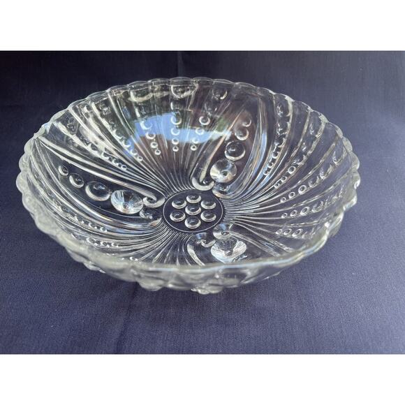 Vintage Anchor Hocking Burple Inspiration Clear Glass 3 Toed Berry Dessert Bowl - Picture 5 of 8